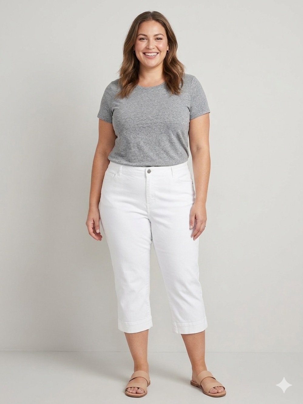 Not Your Daughters Jeans White Crop Capri- Size 18